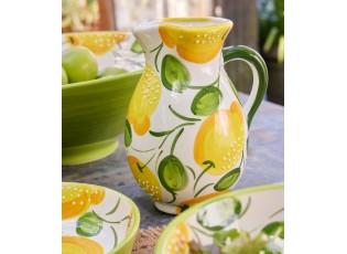 Ručně malovaný keramický džbán s citróny Lemon Pit - 17*17*21 cm / 850 ml