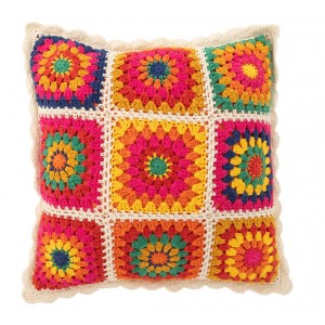 Pestrobarevný háčkovaný polštář v Boho stylu Croche - 45*15*45 cm