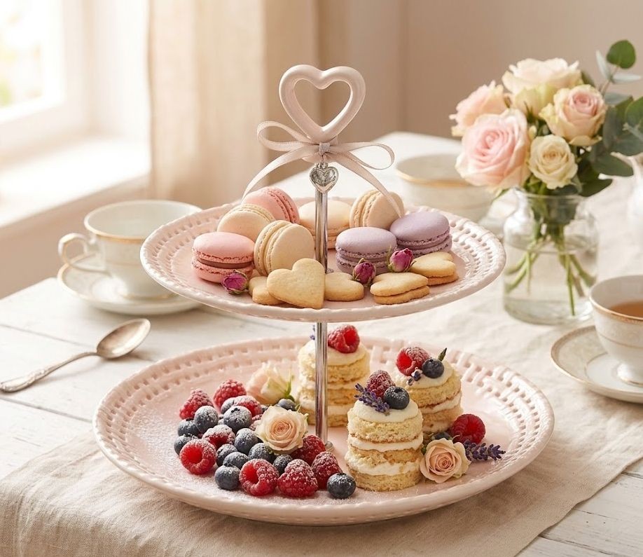 Růžový keramický 2-patrový etažér Hella Pastel Pink - Ø 25*23 cm J-Line by Jolipa Růžový keramický 2-patrový etažér Hella Pastel Pink - Ø 25*23 cm J-Line by Jolipa