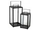 Set 2ks černá kovová lucerna Alo - 21*21*43 / 16*16*33 cm J-Line by Jolipa