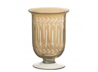 Kouřový skleněný svícen Hurricane Roman Stem - Ø 11*16 cm