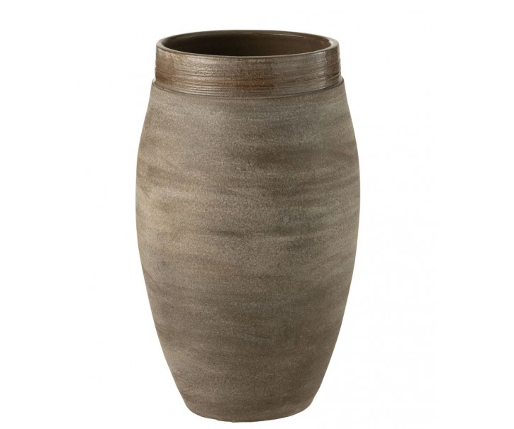 Hnědá antik keramická váza Gio Refuge - Ø 22*37 cm J-Line by Jolipa