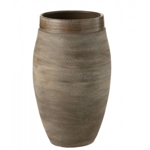 Hnědá antik keramická váza Gio Refuge - Ø 22*37 cm