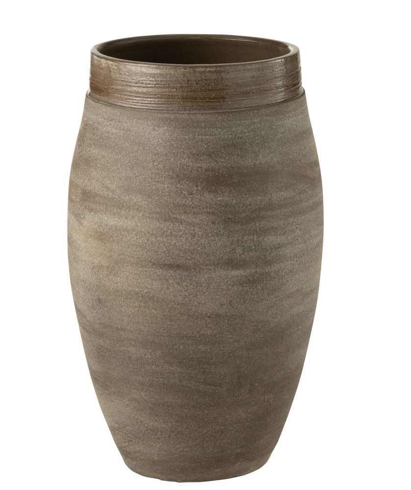 Hnědá antik keramická váza Gio Refuge - Ø 22*37 cm