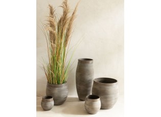 Hnědá antik keramická váza Gio Refuge - Ø 22*37 cm