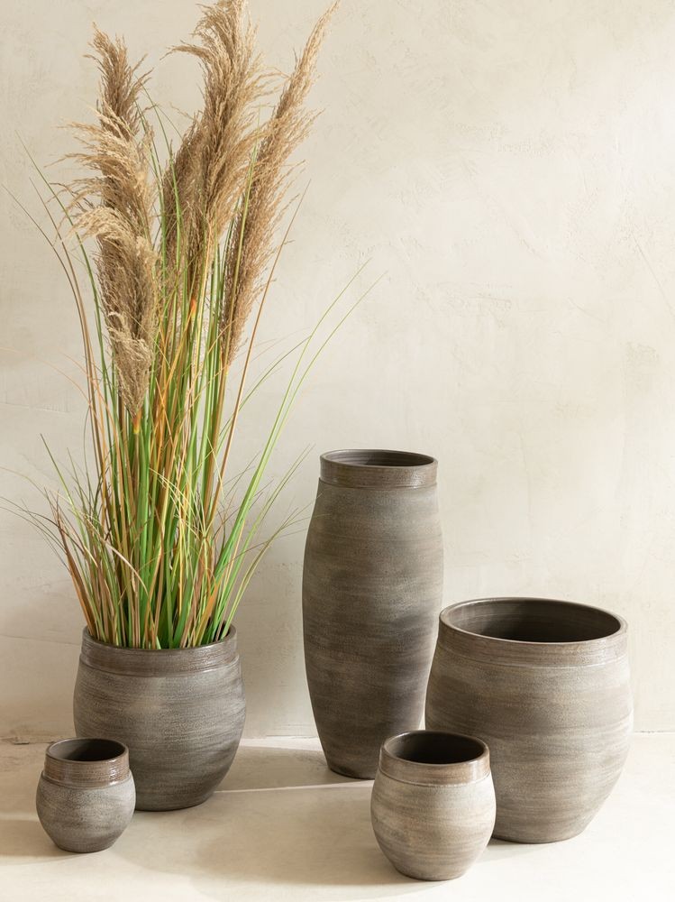 Hnědá antik keramická váza Gio Refuge - Ø 22*37 cm