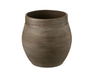Hnědý antik keramický obal na květináč Gio Refuge - Ø 25*25 cm