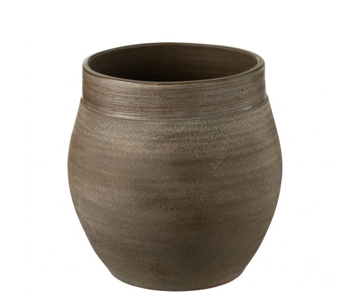 Hnědý antik keramický obal na květináč Gio Refuge - Ø 25*25 cm J-Line by Jolipa