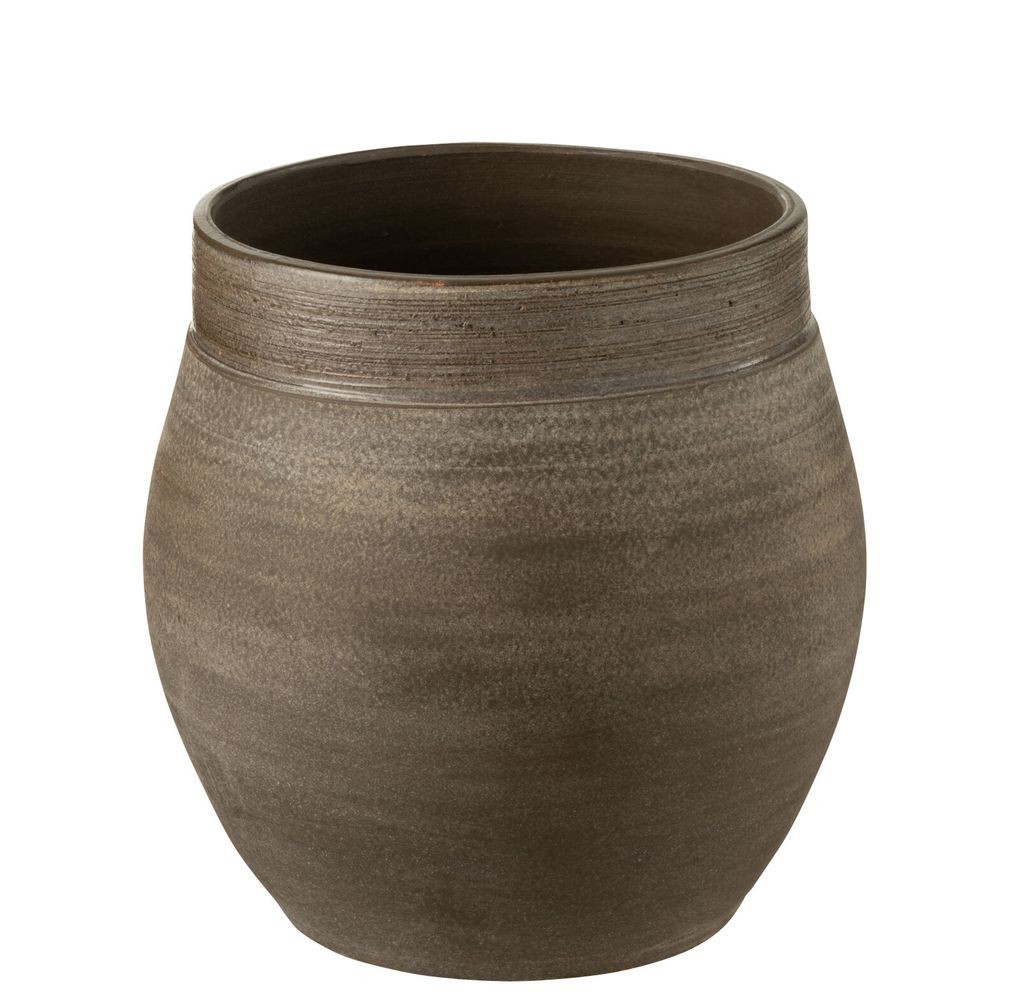 Levně Hnědý antik keramický obal na květináč Gio Refuge - Ø 25*25 cm 34047