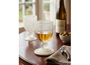 Bílá sklenička na víno na noze s bublinkami Wine Lisboa White - Ø9*15cm / 370ml