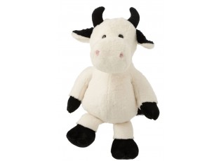 Bílá plyšová kravička s rohy Cow Plush - 34*21*48 cm