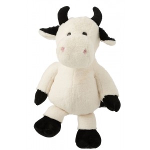 Bílá plyšová kravička s rohy Cow Plush - 34*21*48 cm