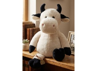 Bílá plyšová kravička s rohy Cow Plush - 34*21*48 cm