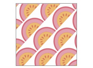 Bílo-růžové papírové ubrousky s motivem melounu - 33*33 cm (20ks)