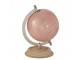 Růžový malý glóbus na dřevěném podstavci Globe - 14*10*20 cm J-Line by Jolipa