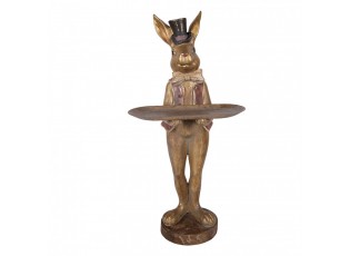 Decorative Figurine Rabbit 19x15x52 Cm Brown Plastic - Easter