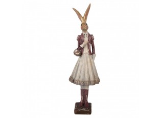 Decorative Figurine Rabbit 10x9x32 Cm Gold Colored Plastic - Easter