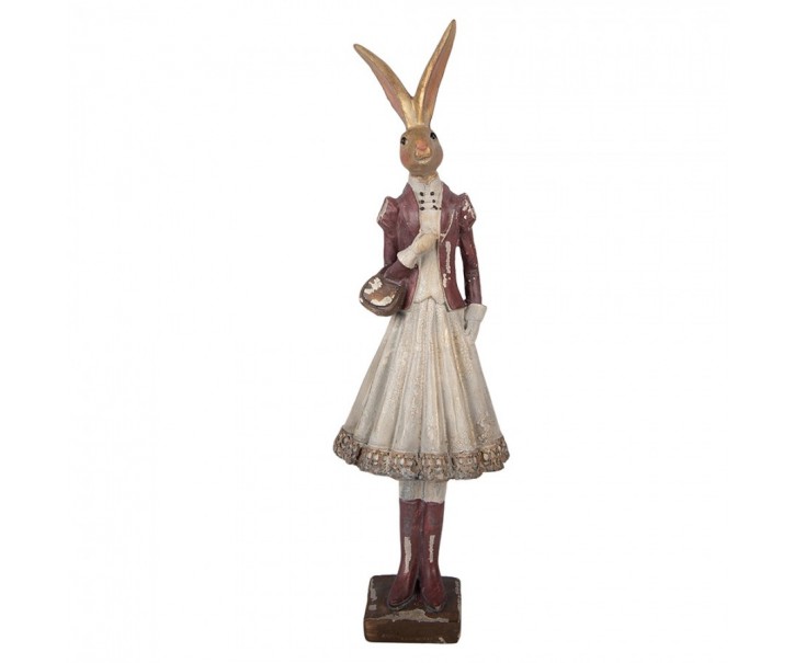 Decorative Figurine Rabbit 10x9x32 Cm Gold Colored Plastic - Easter Clayre & Eef