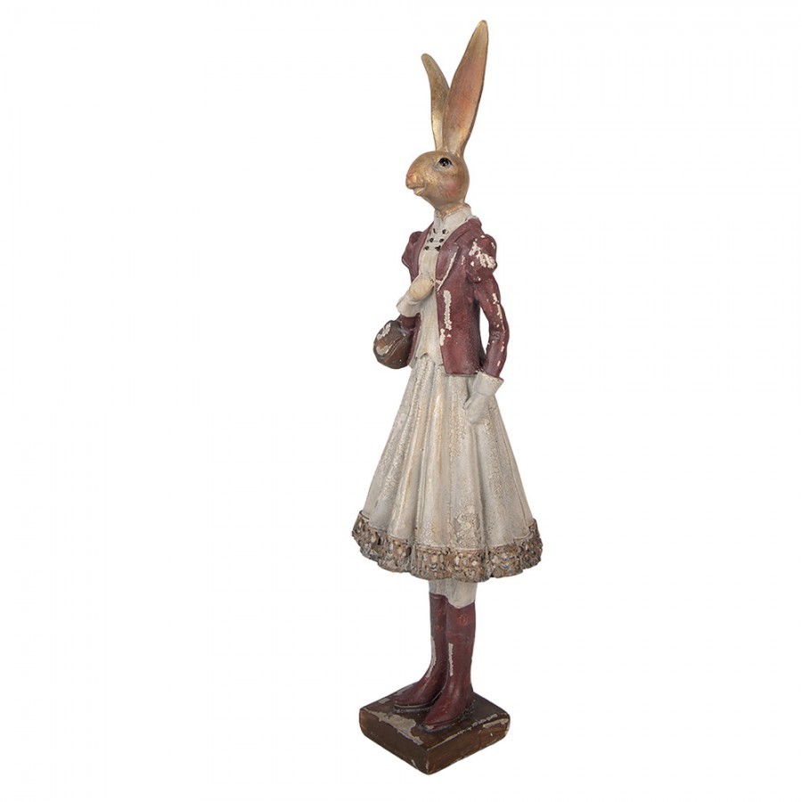 Decorative Figurine Rabbit 10x9x32 Cm Gold Colored Plastic - Easter