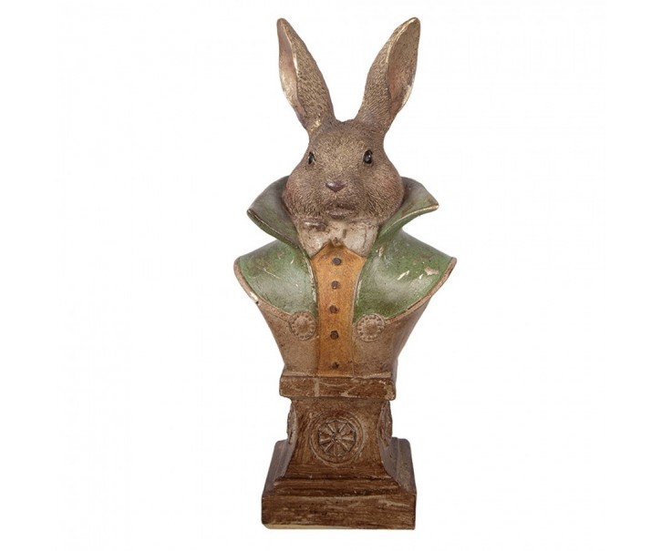 Decorative Figurine Rabbit 12x8x26 Cm Gold Colored Plastic - Easter Clayre & Eef