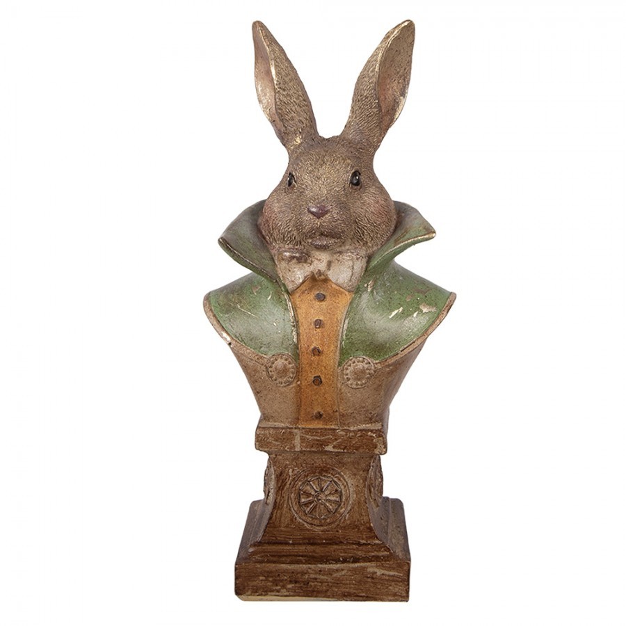 Decorative Figurine Rabbit 12x8x26 Cm Gold Colored Plastic - Easter
