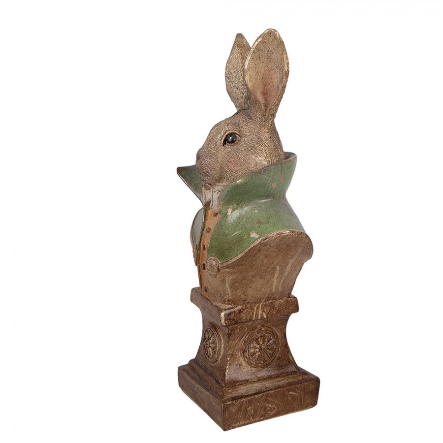 Decorative Figurine Rabbit 12x8x26 Cm Gold Colored Plastic - Easter