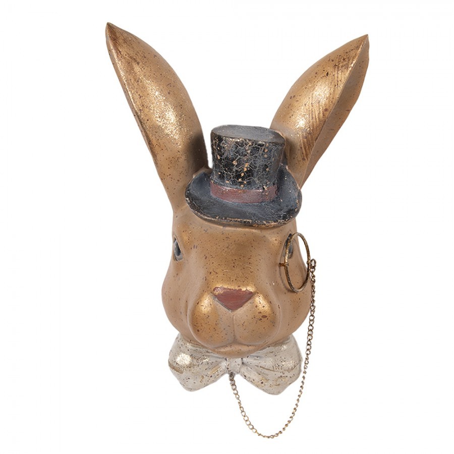 Decorative Figurine Rabbit 17x11x25 Cm Gold Colored Plastic - Easter