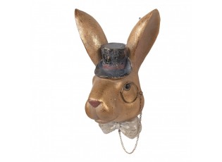 Decorative Figurine Rabbit 17x11x25 Cm Gold Colored Plastic - Easter