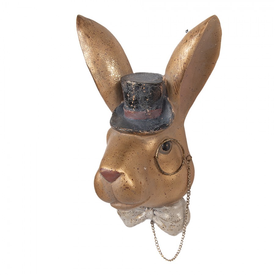 Decorative Figurine Rabbit 17x11x25 Cm Gold Colored Plastic - Easter