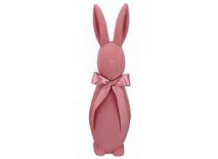 Tmavě růžový veliký zajíc s mašlí Bunny Easter Flock XL - 20*20*70 cm