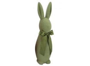 Tmavě zelený veliký zajíc s mašlí Bunny Easter Flock XL - 20*20*70 cm