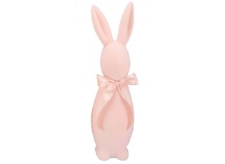 Pastelově růžový veliký zajíc s mašlí Bunny Easter Flock XL - 20*20*70 cm