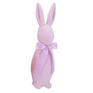 Fialkový veliký zajíc s mašlí Bunny Easter Flock XL - 20*20*70 cm