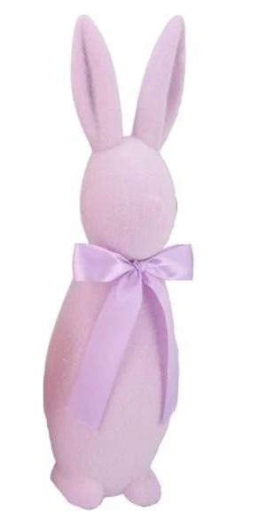 Fialkový veliký zajíc s mašlí Bunny Easter Flock XL - 20*20*70 cm