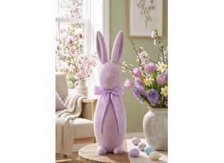 Fialkový veliký zajíc s mašlí Bunny Easter Flock XL - 20*20*70 cm