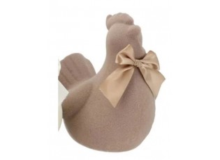 Šedá gigantická velikonoční slepice s mašlí Chicken Easter Flock XL - 38*29*42 cm