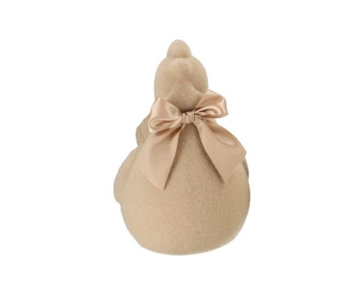 Béžová gigantická velikonoční slepice s mašlí Chicken Easter Flock XL - 38*29*42 cm daan kromhout