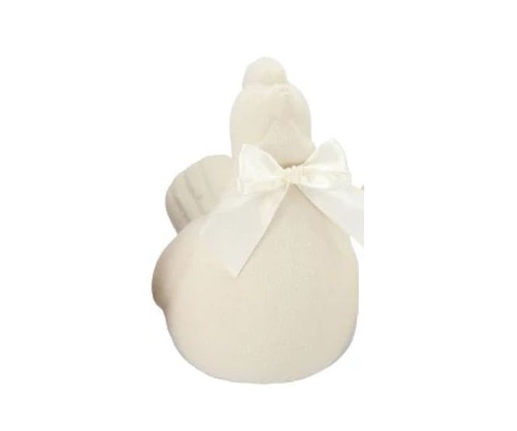 Krémová gigantická velikonoční slepice s mašlí Chicken Easter Flock XL - 38*29*42 cm daan kromhout