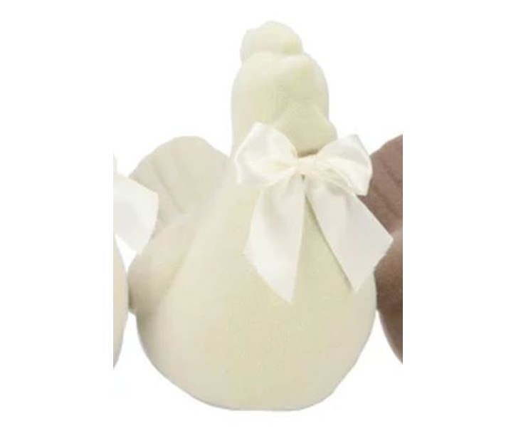 Béžová gigantická velikonoční slepice s mašlí Chicken Easter Flock XL - 38*29*42 cm daan kromhout