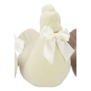 Béžová gigantická velikonoční slepice s mašlí Chicken Easter Flock XL - 38*29*42 cm