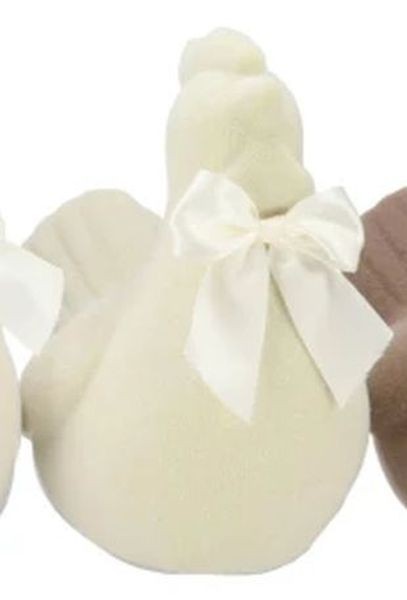 Béžová gigantická velikonoční slepice s mašlí Chicken Easter Flock XL - 38*29*42 cm