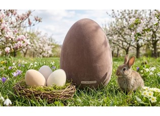 Hnědé gigantické velikonoční vejce Egg Easter Flock XL - Ø 38*53 cm