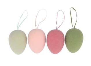 Set 4ks závěsné velikonoční vejce Egg Easter Flock - Ø 7*10 cm