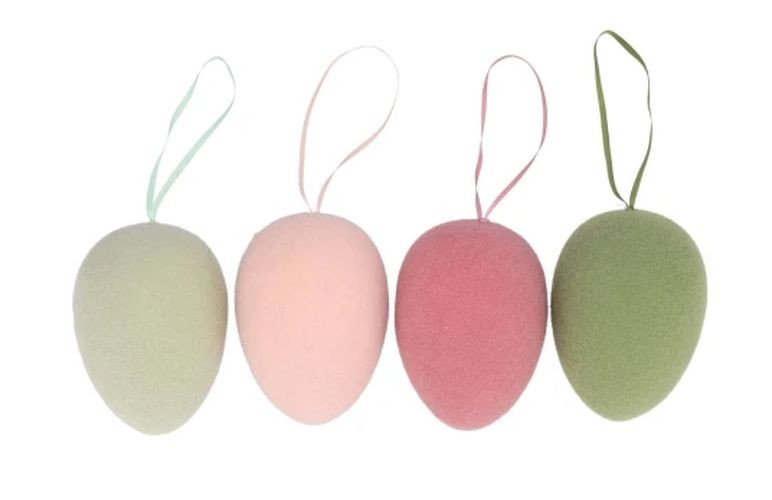 Set 4ks závěsné velikonoční vejce Egg Easter Flock - Ø 7*10 cm