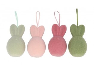 Set 4ks závěsné velikonoční vejce s oušky Egg Easter Flock - Ø 8*14 cm