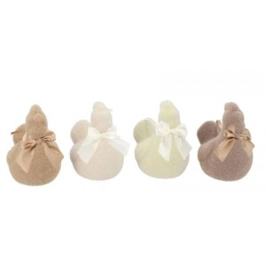 Set 4ks přírodní velikonoční slepička Chicken Easter Flock - 11*7*11 cm