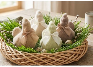 Set 4ks přírodní velikonoční slepička Chicken Easter Flock - 11*7*11 cm