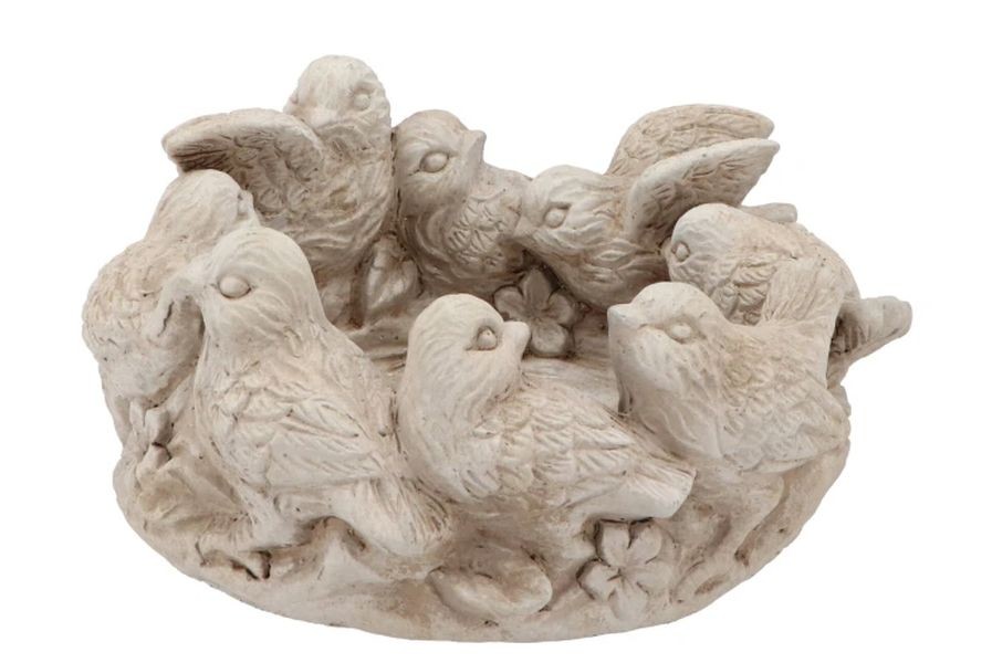 Levně Cementový květináč mísa s ptáčky Saint antique Bird - 26*25*13 cm 573352