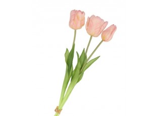 Kytice 3ks růžových realistických tulipánů Tulips - 45 cm