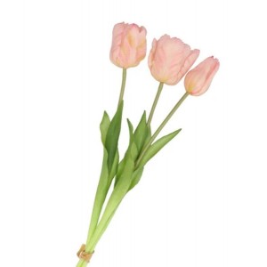 Kytice 3ks růžových realistických tulipánů Tulips - 45 cm